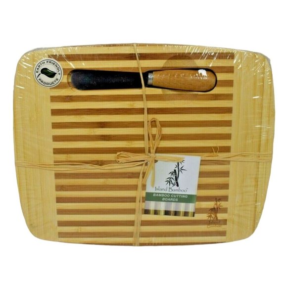 Island Bamboo Laguna Bamboo Bar Cutting Board with Cheese Knife New - Picture 1 of 2